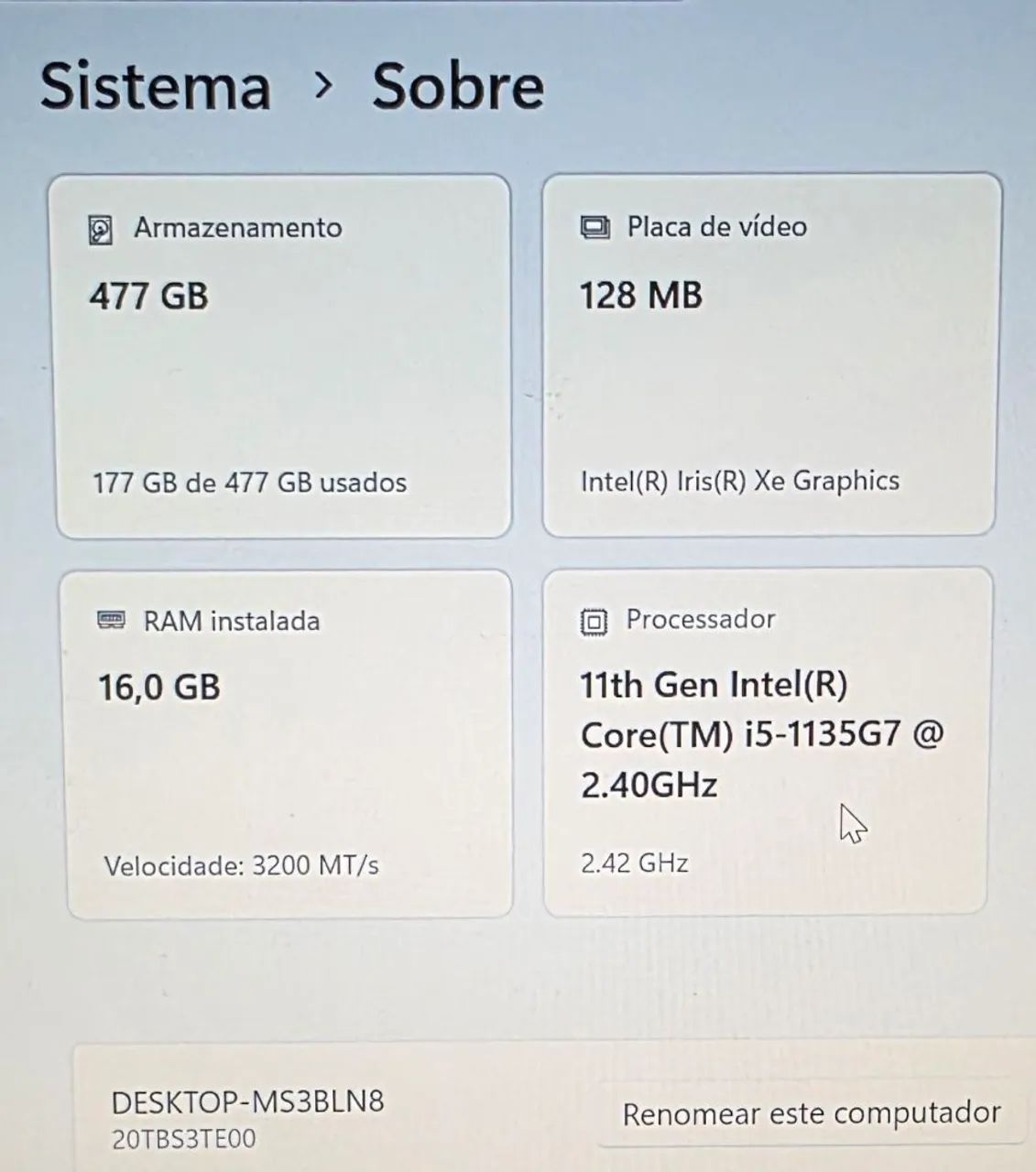Notebook ThinkPad E14 Gen2,NF,Ac Cart,i5 11ª+Iris Xe,16GB DDR4,SSD Nvme 512GB,Wi-Fi 5G - Foto 3