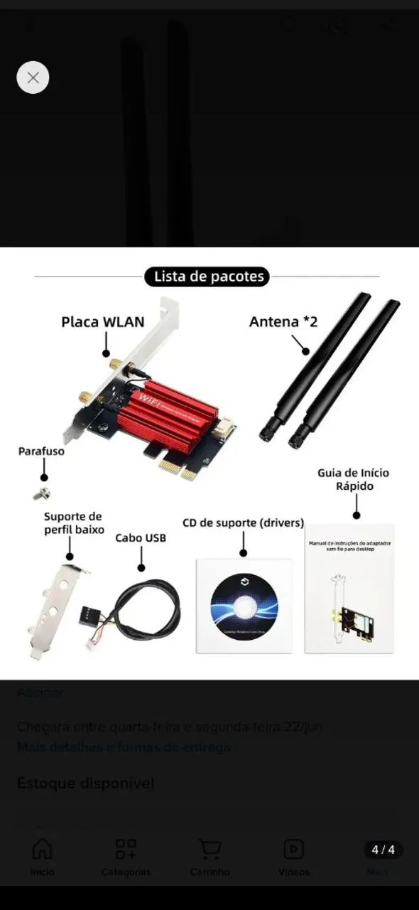 Placa Wi-fi Fenvi 1200mpbs 2.4/5ghz bluetooth  - Foto 3