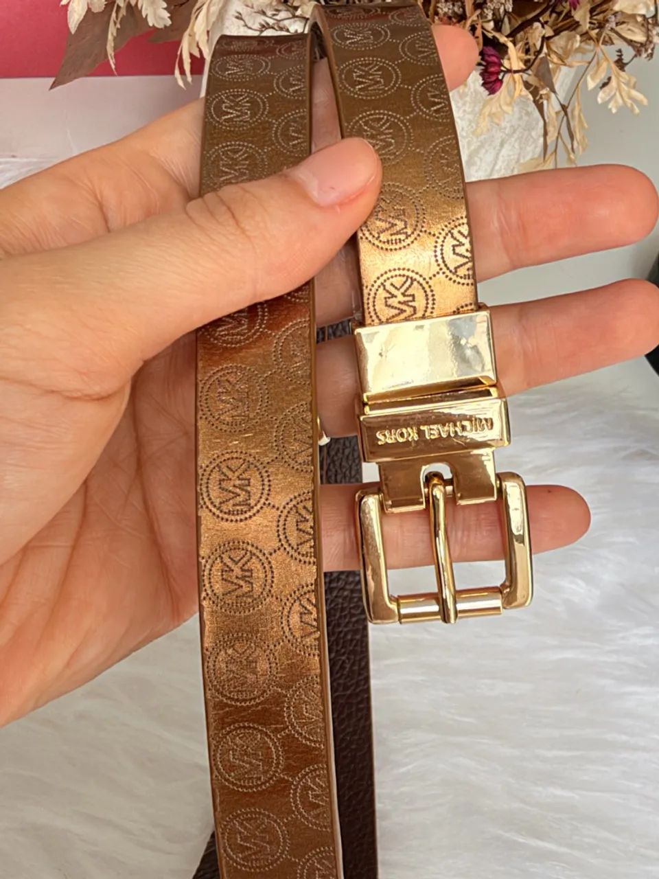 Cinto Michael Kors Dourado - Foto 2