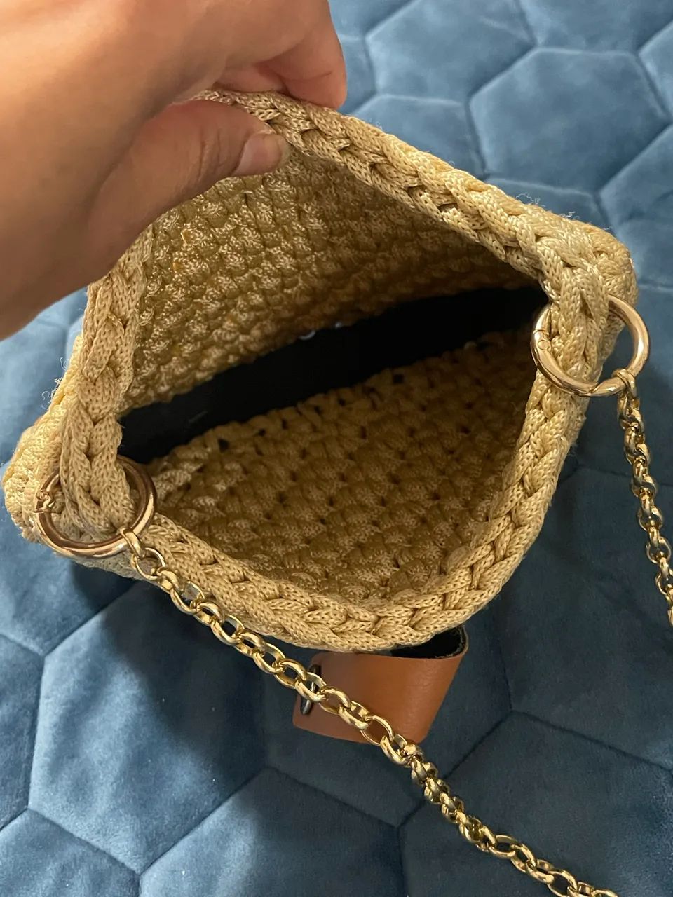 Bolsa de crochê elegante - Excelente estado - Foto 4
