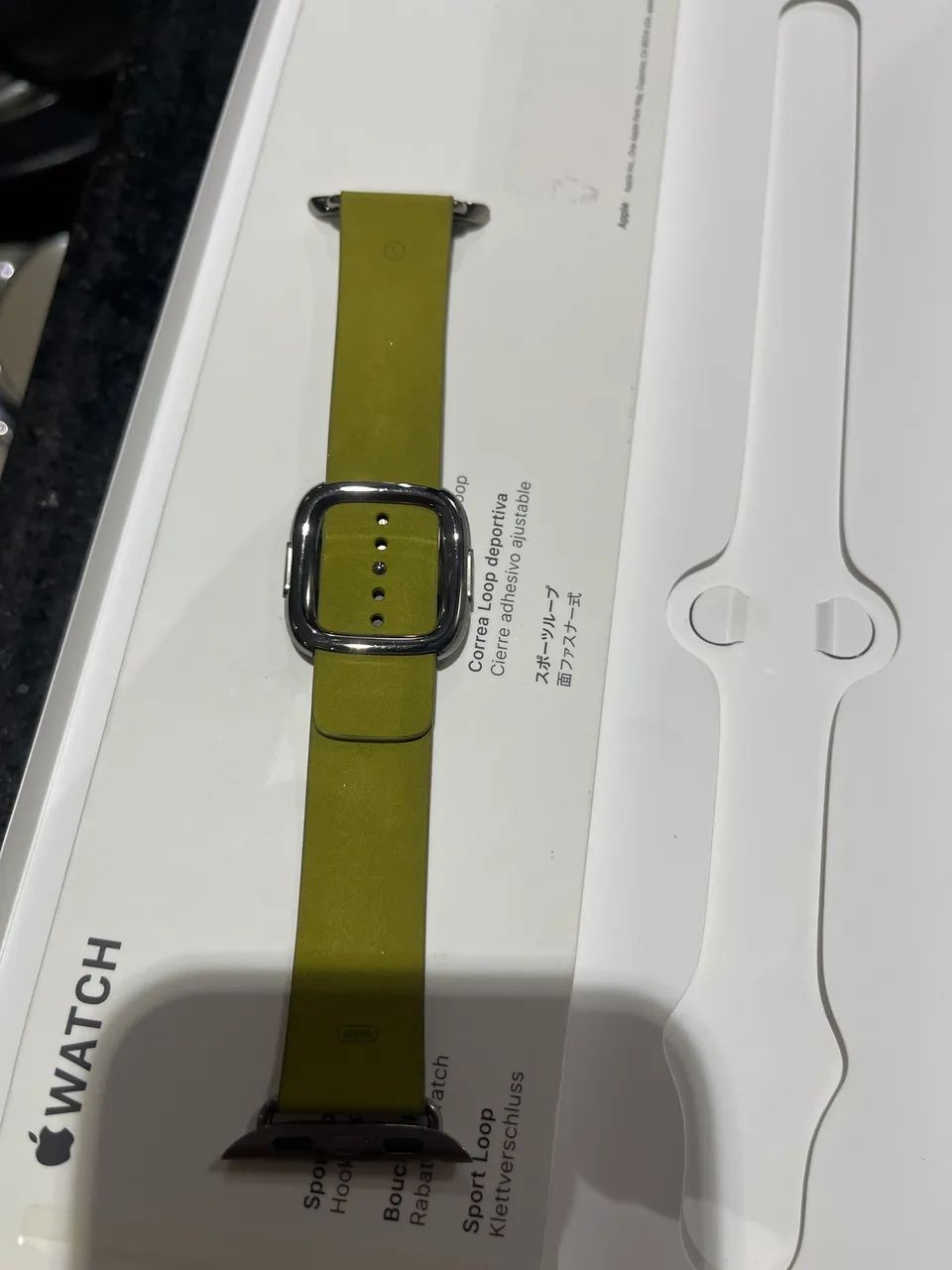 Pulseira de couro da Apple Original 42mm!! Nova sem uso na caixa verde abacate original