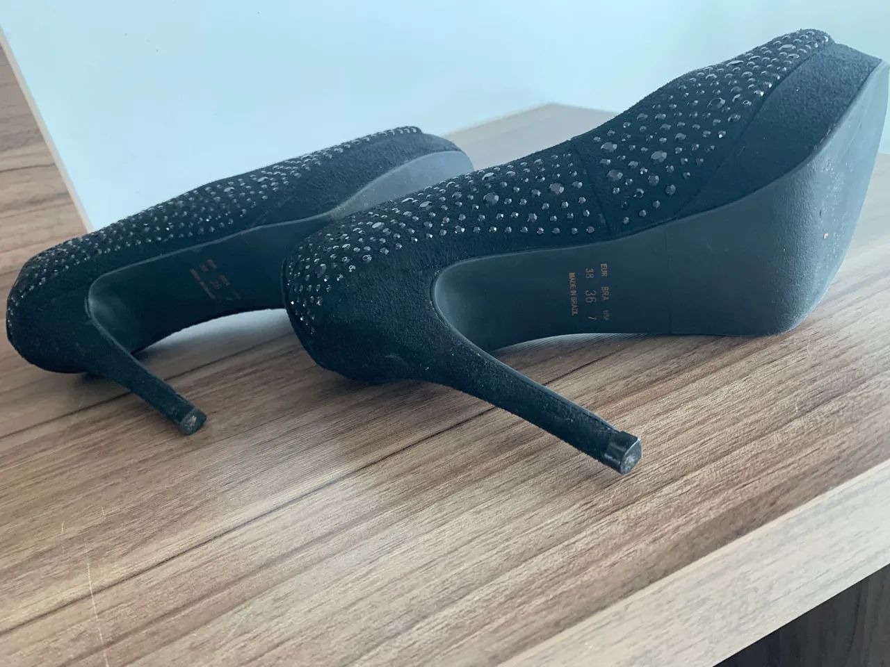 Sapato clássico estilo Peep Toe com salto 11cm da Corello número 36 - Foto 2