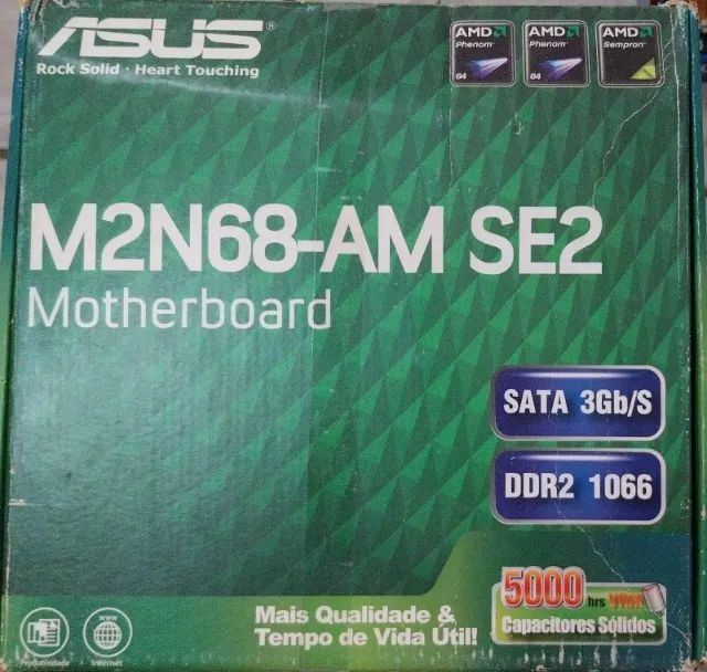 Placa-mãe COMPLETA AMD ASUS M2N68-AM SE2 + Caixa + Manual + CD + Espelho (100% OK)