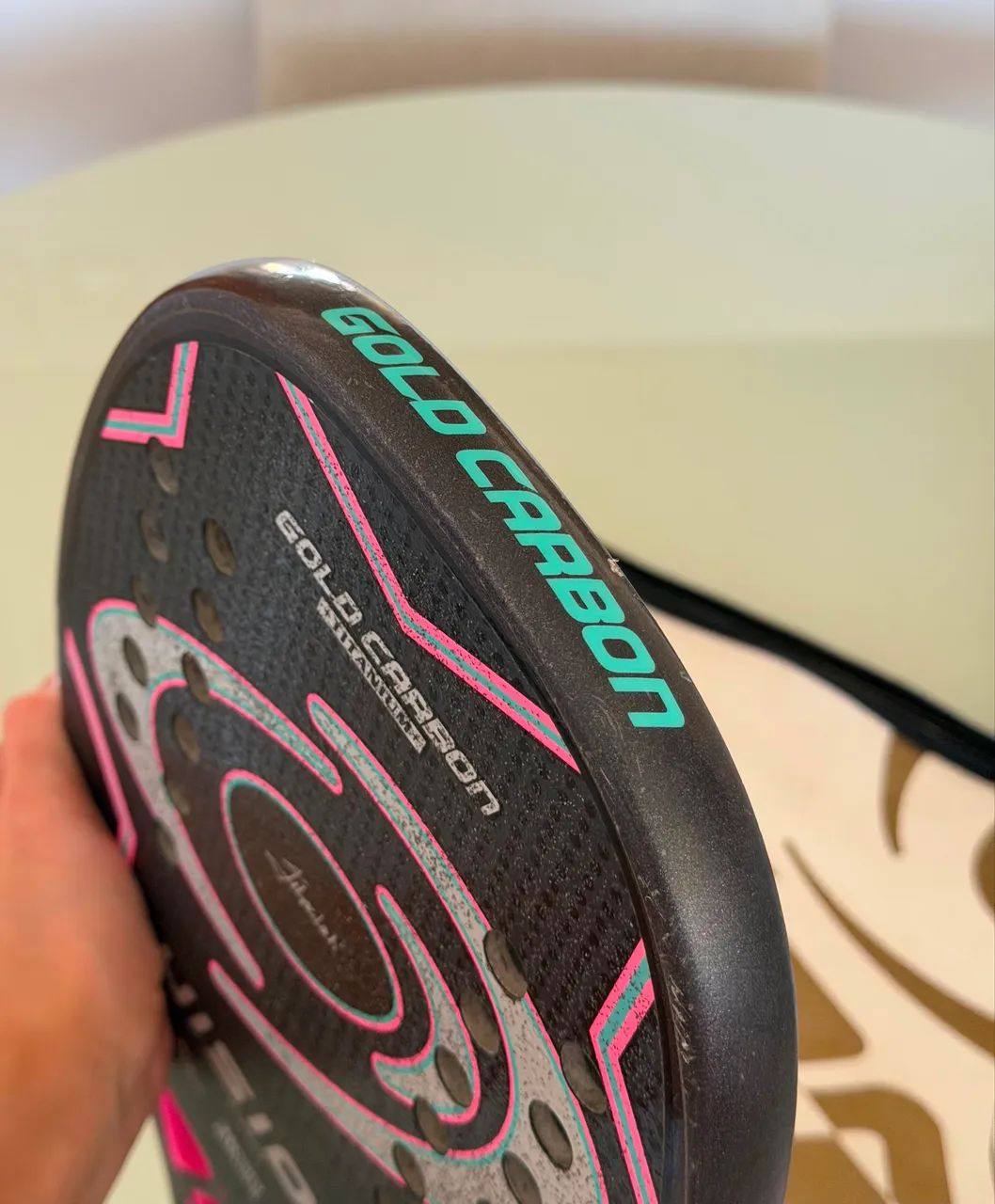 Raquete Vision Pro Gold Carbon 3K Titanium - Foto 4