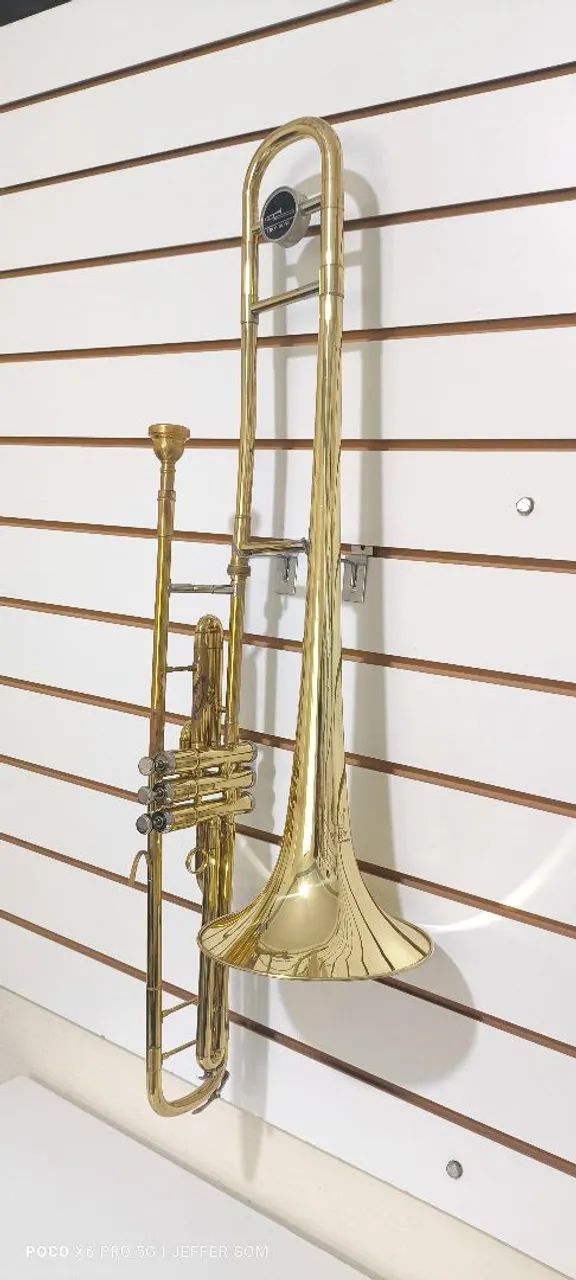 Trombone de pistos schieffer curto em dó - Foto 3
