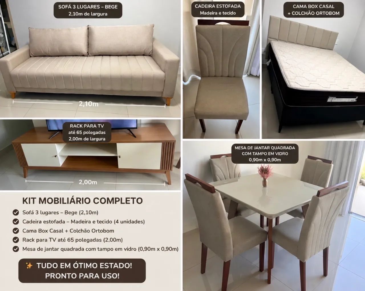 MÓVEIS + ELETRODOMÉSTICOS - 1 ANO DE USO KIT - Foto 4