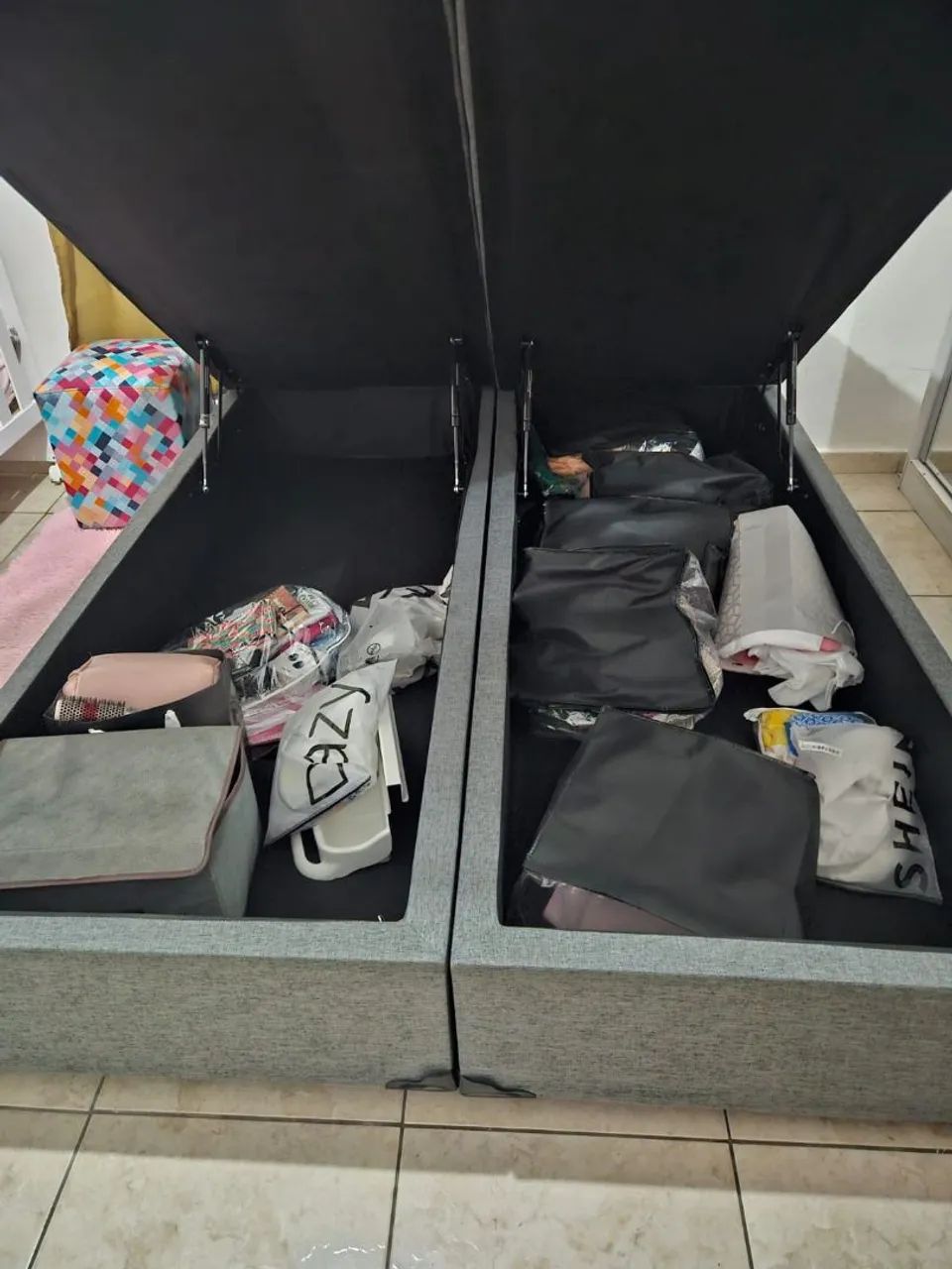 Cama box baú bipartido + colchão de molas (Queen) - Foto 4