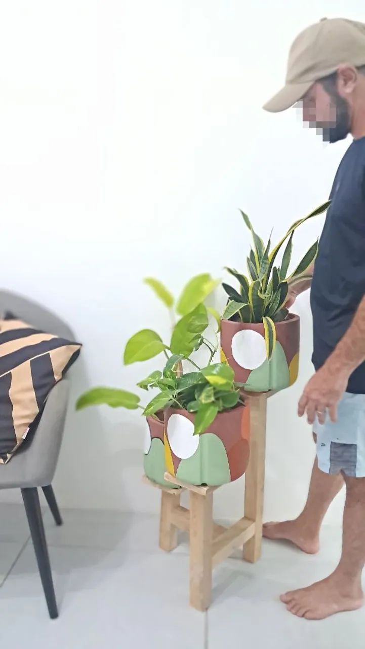 Jarros kit com 3 vasos e suporte - Foto 4