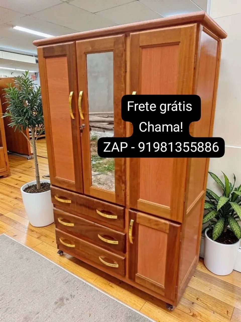 Guarda roupa de solteiro madeira maciça NOVO! - Foto 4