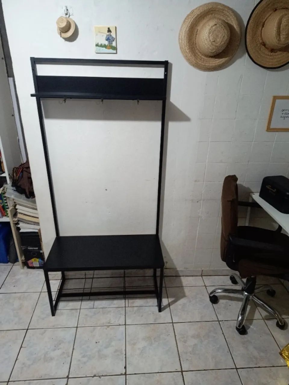 Estante Arara Multifuncional Nova de Ferro Cor Preta R$ 300 !!! Retirada na Asa Norte - Foto 3