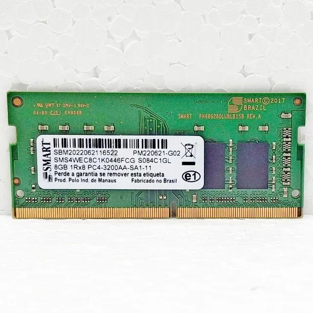 Memória RAM 8GB DDR4 3200 SMART Para Notebook