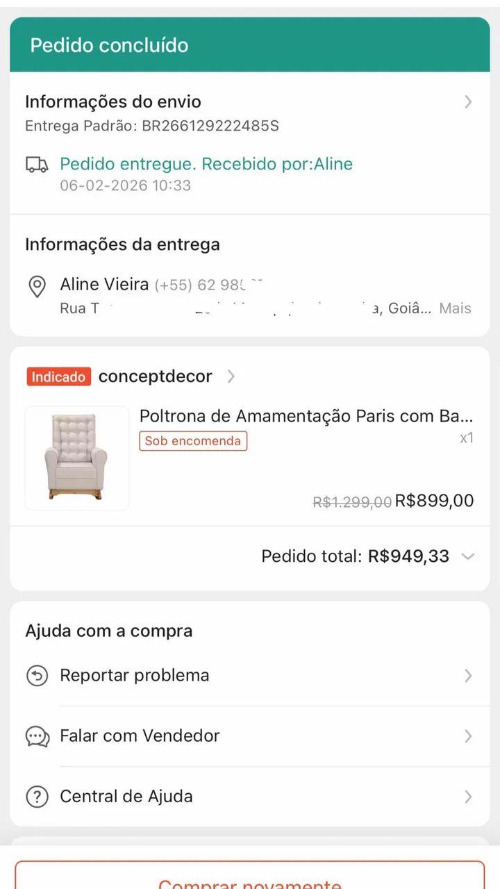 Poltrona de amamentação com balanço  - Foto 3
