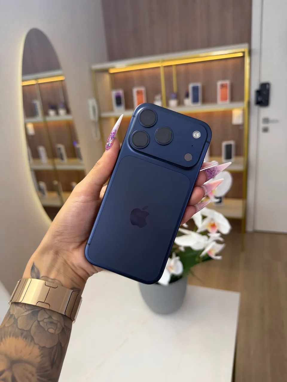 iPhone 17 Pro Titânio Azul Garantia Apple - Foto 3