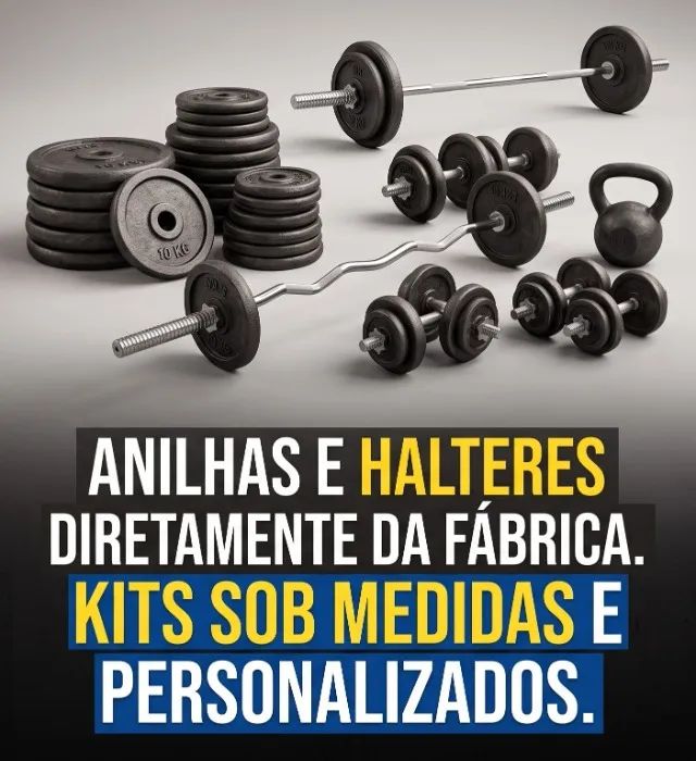 Anilhas e Halteres de Ferro Fundido - Direto da Fábrica 