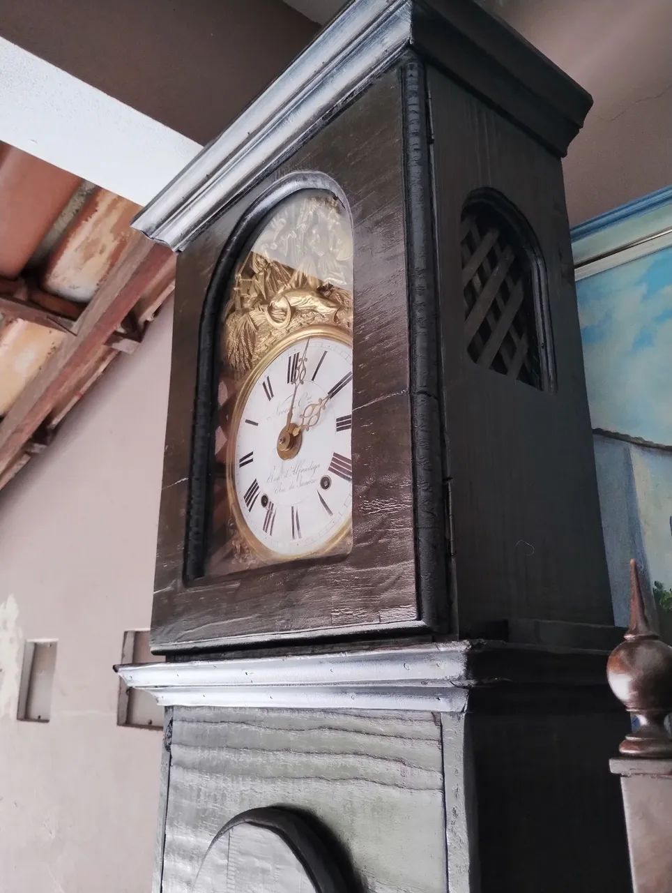 Relógio antigo de coluna francês 