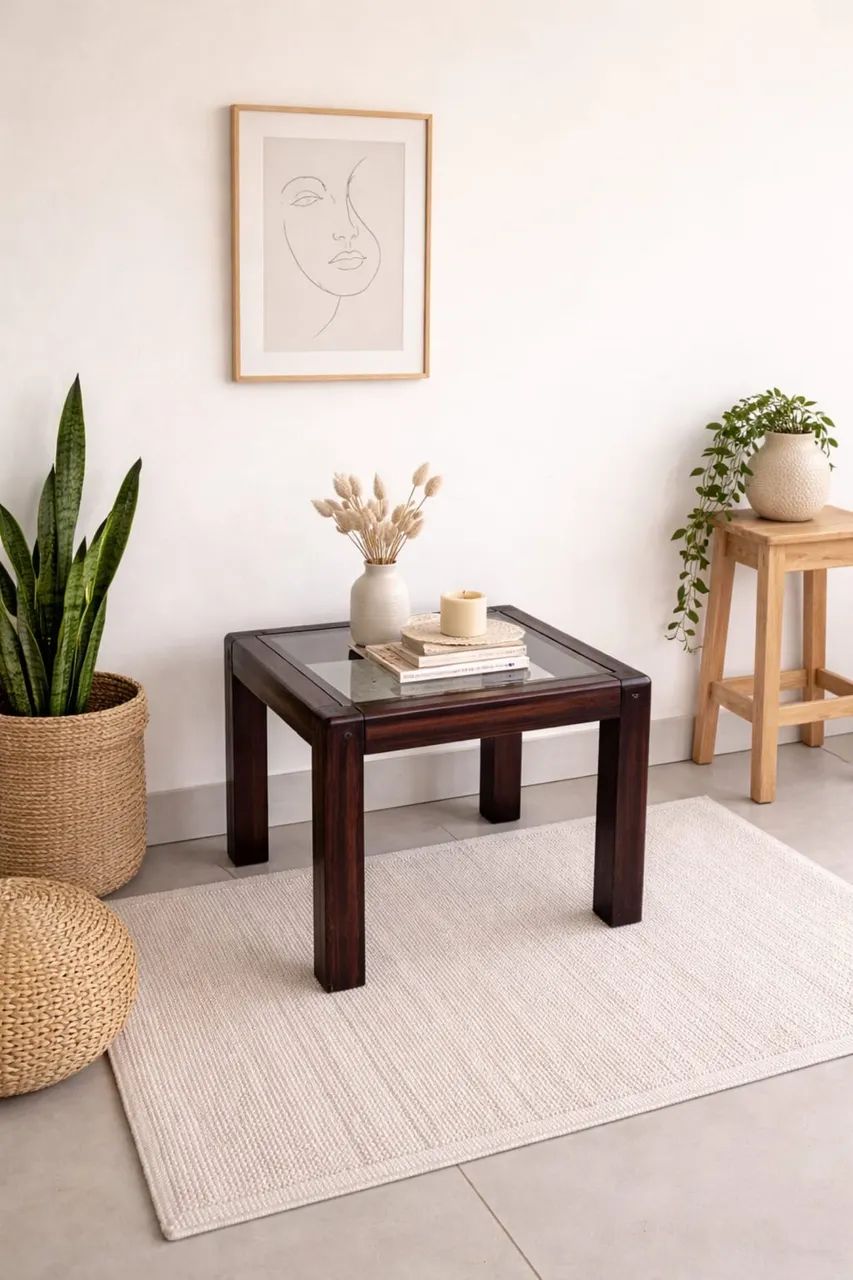 Mesa de canto em madeira maciça preço top