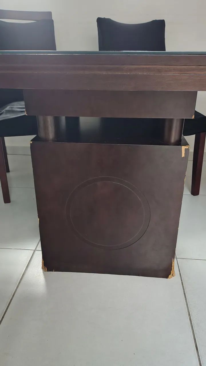 Mesa retangular 6 cadeiras com vidro - Foto 2
