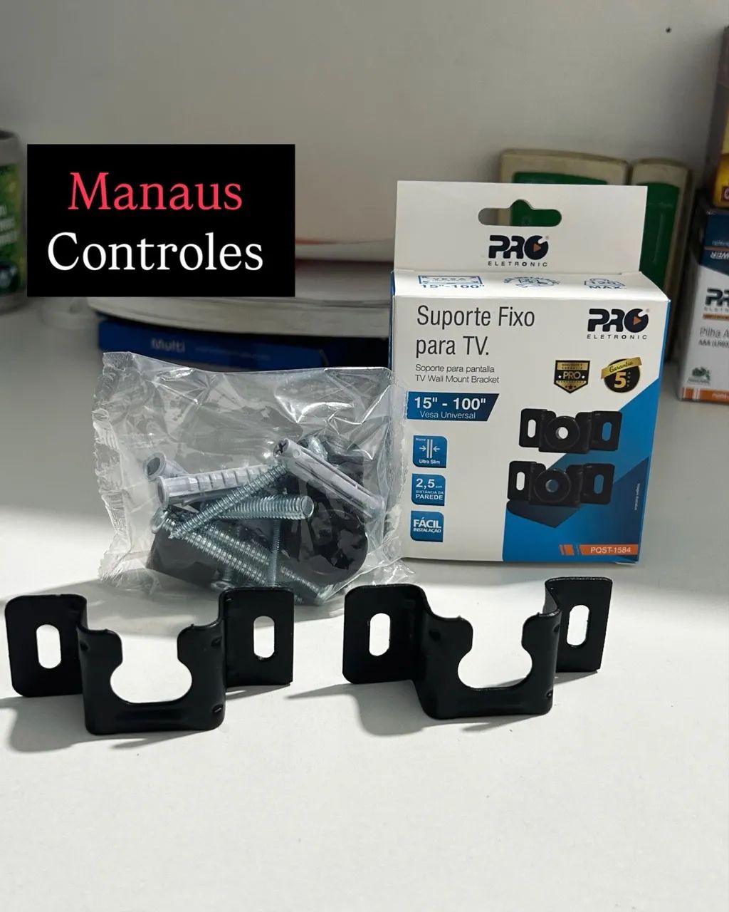 Suporte Fixo para TV 15 - 100 Polegadas 2 Pontos de Fixação 