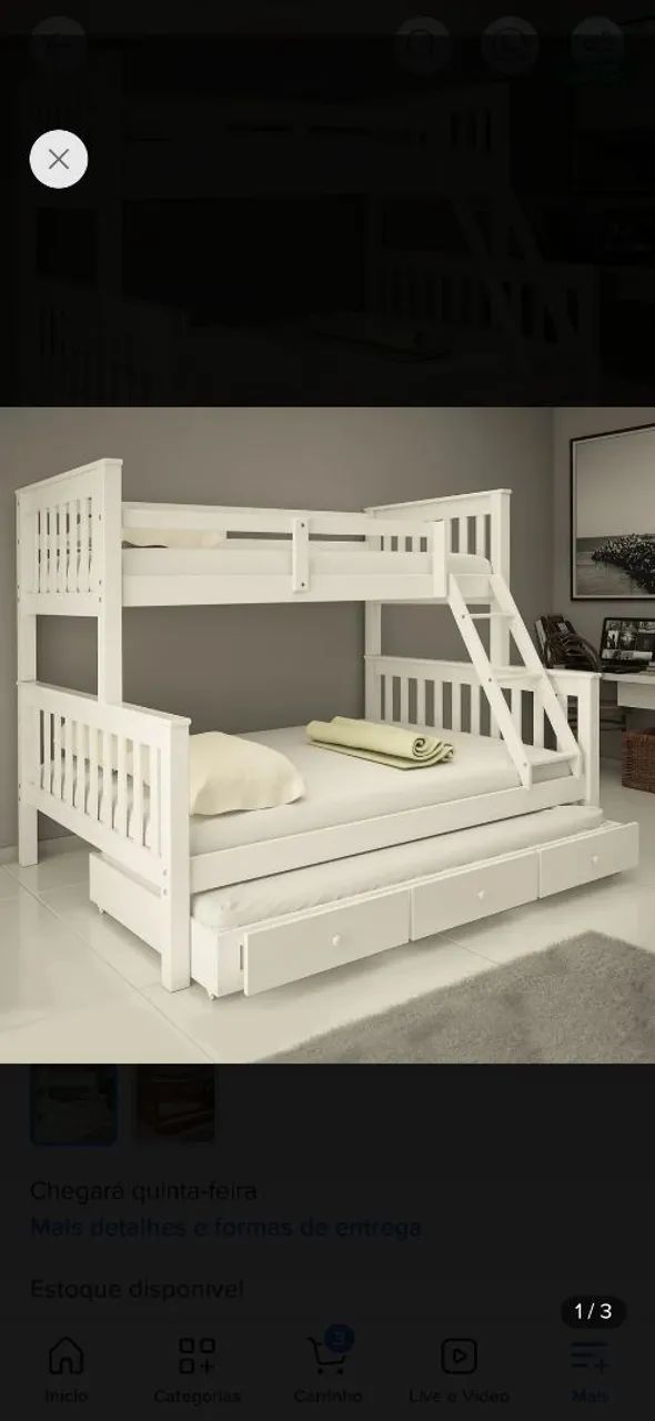 Vendo treliche casal de madeira Maciça  - Foto 4