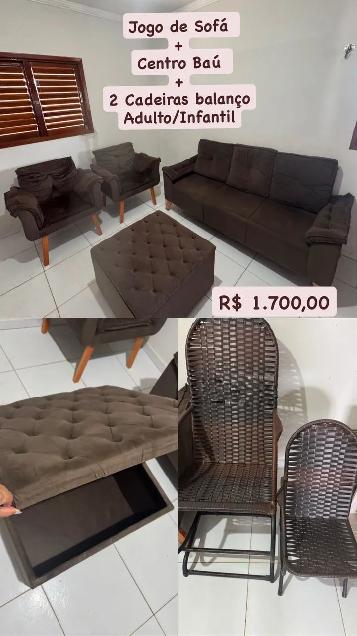 Conjunto Sofá + Poltronas + Cadeiras de balanço  - Foto 2