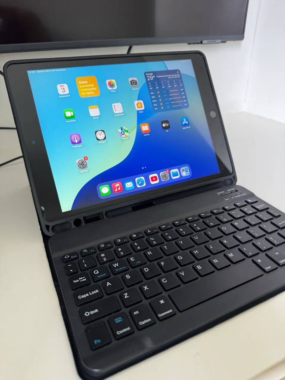 IPAD 9 SILVER 64GB + CAPA + TECLADO + CANETA WB 