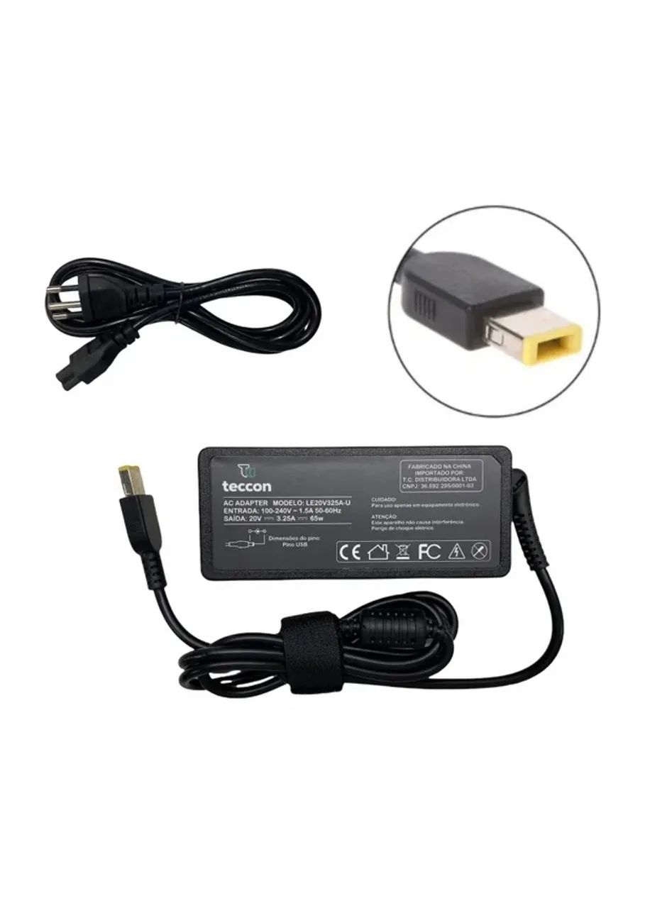 Fonte Notebook Lenovo Thinkpad T440 T440p T440s plug retangular USB 