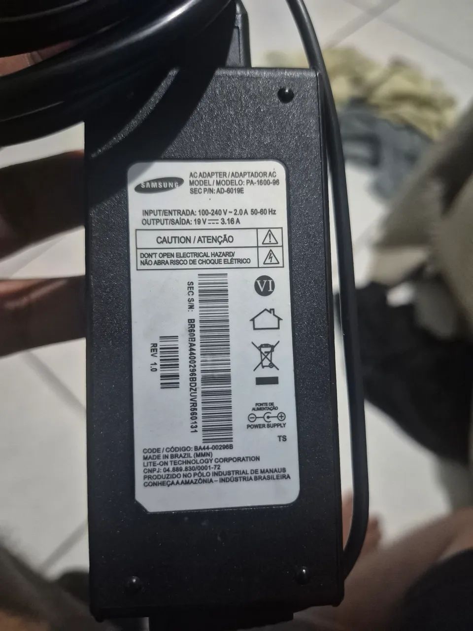 fonte para notebook sansung 