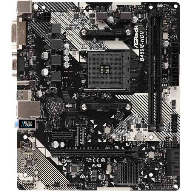 PLACA MAE ASROCK B450M-HDV R4.0 MATX AM4 NOVA! - Foto 2