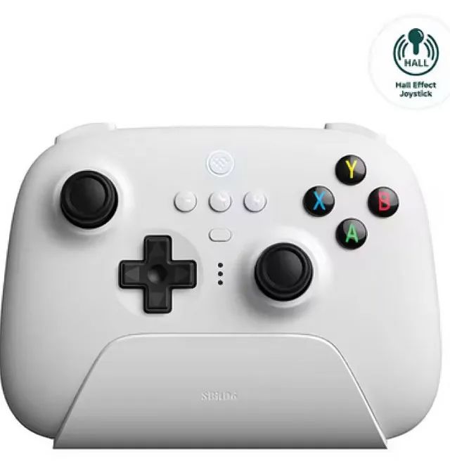 Joystick 8BitDo Ultimate DOCK Hall Effect - Branco (Novos + Garantia)