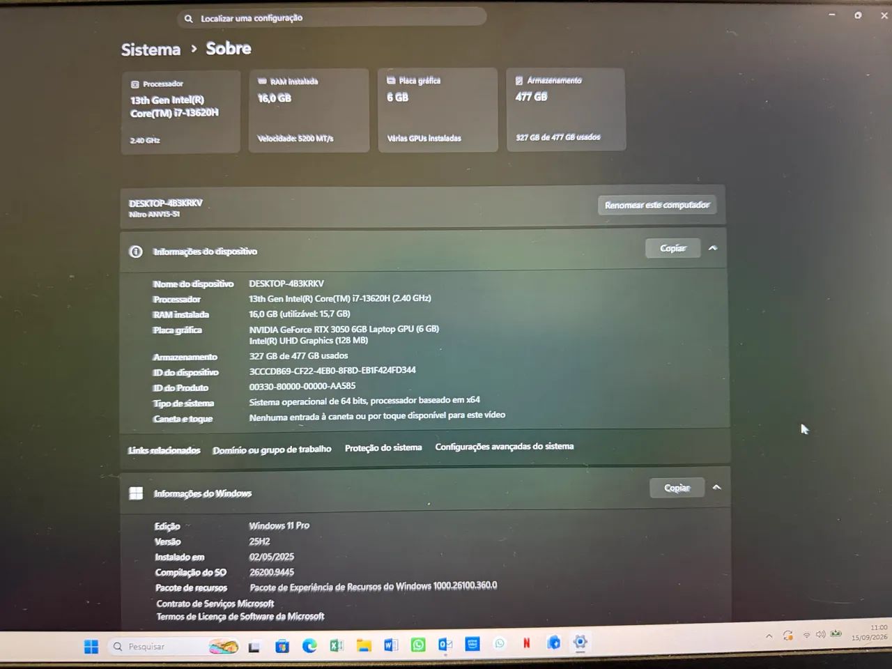 Notebook v15 Nitro Acer - Foto 2