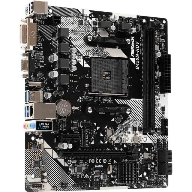 PLACA MAE ASROCK B450M-HDV R4.0 MATX AM4 NOVA! - Foto 3