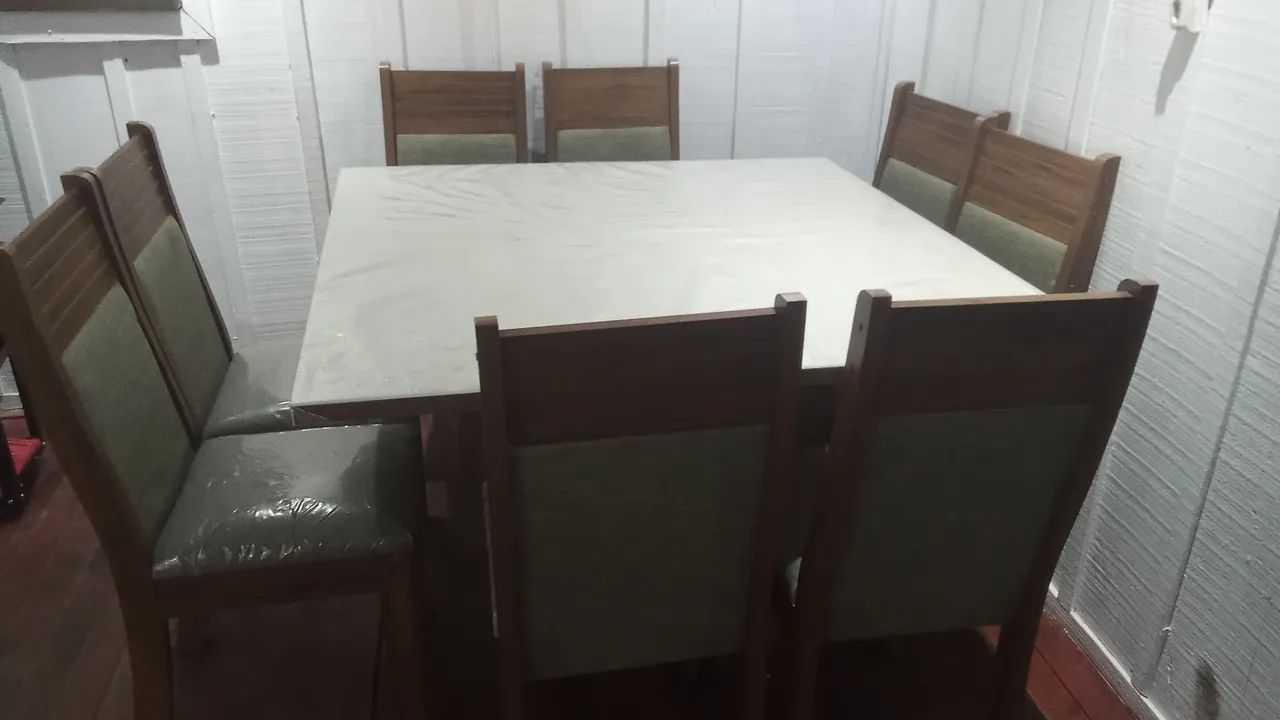 Mesa de vidro temperado 8 lugar - Foto 2