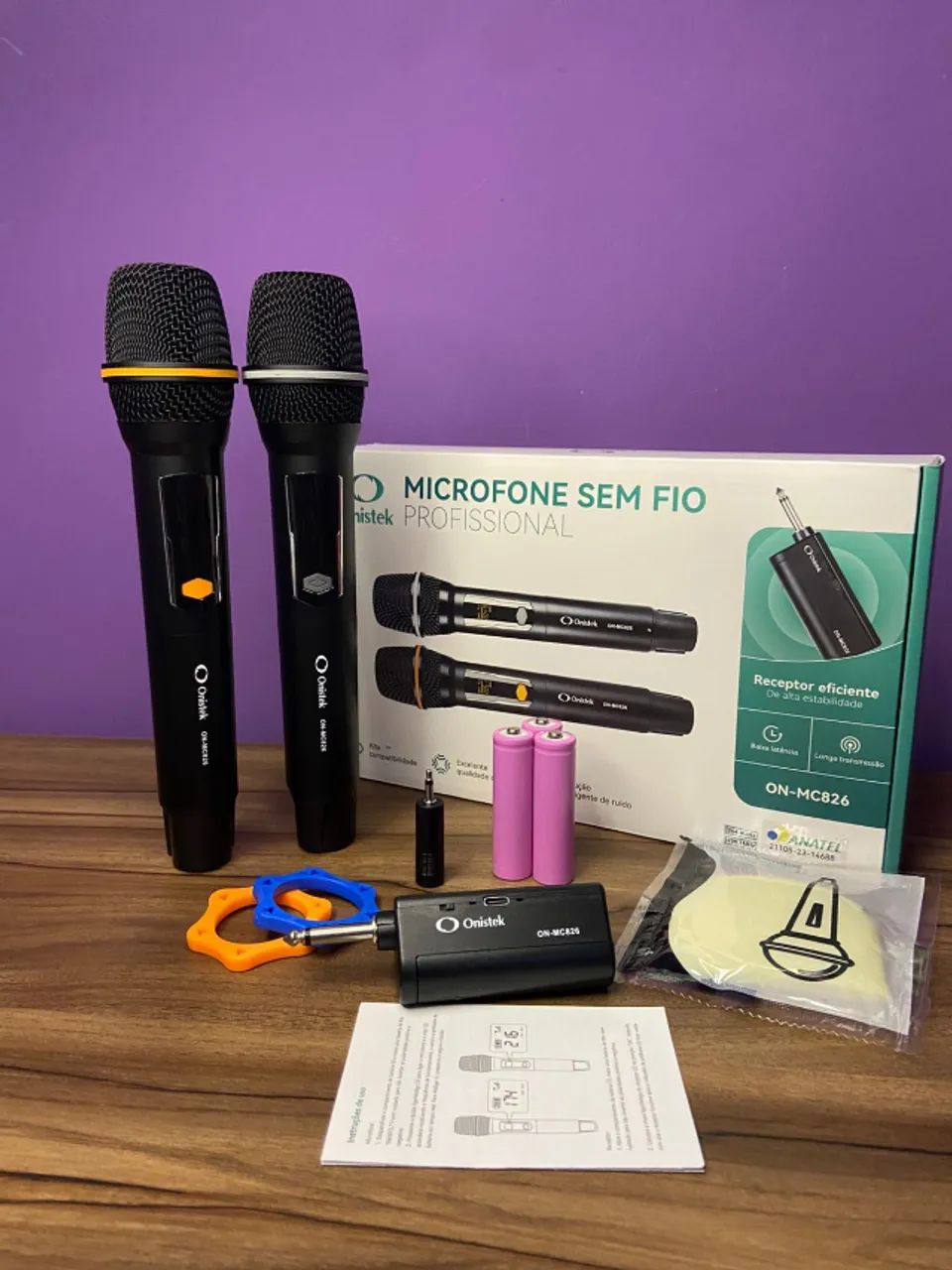 Microfone sem Fio Duplo Onistek com Receptor ON-MC826 an2