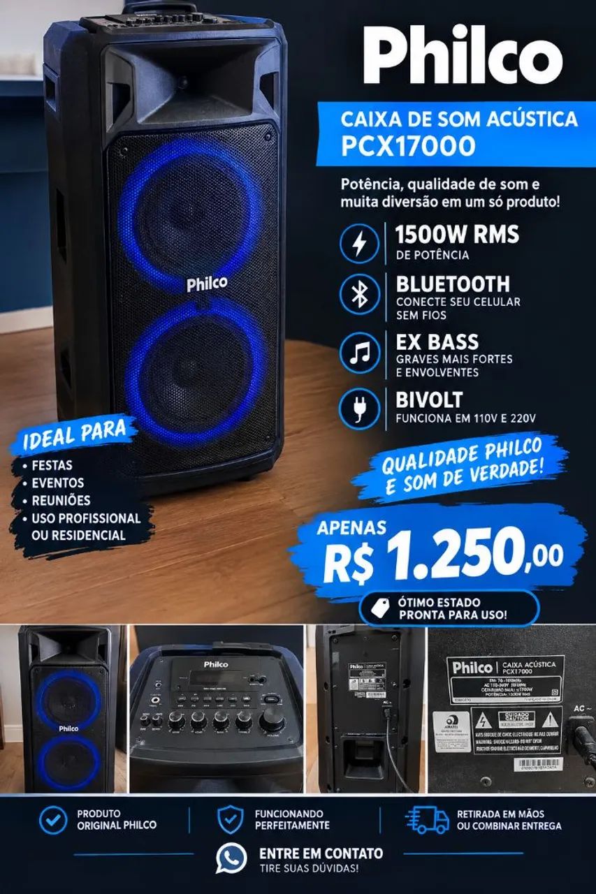 Caixa de Som Acústica Philco PCX17000