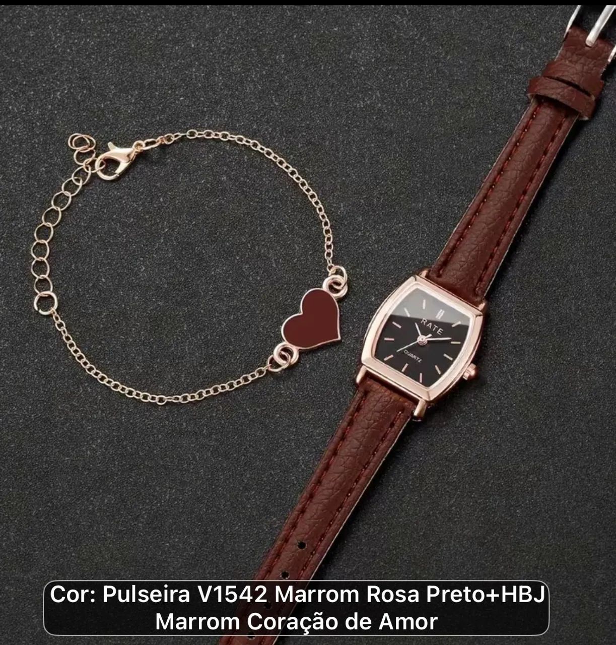 Conjunto pulseira e relógio 