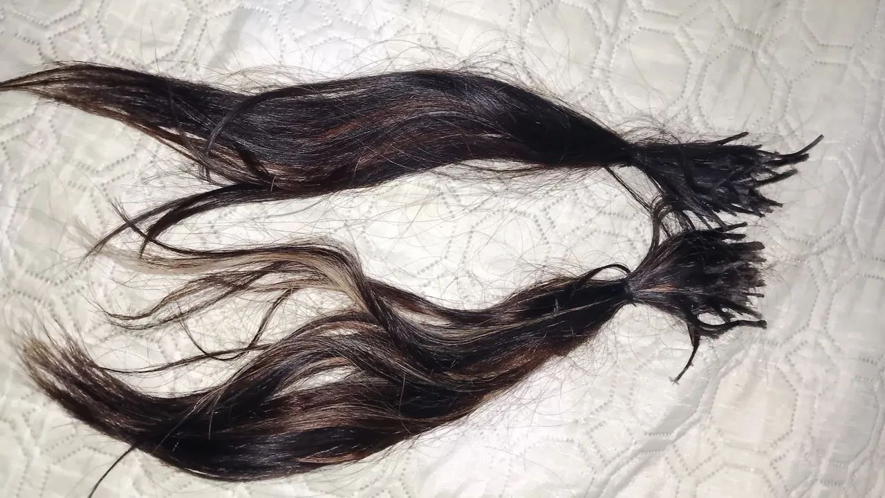 Cabelo humano de 40cm com 41 gramas