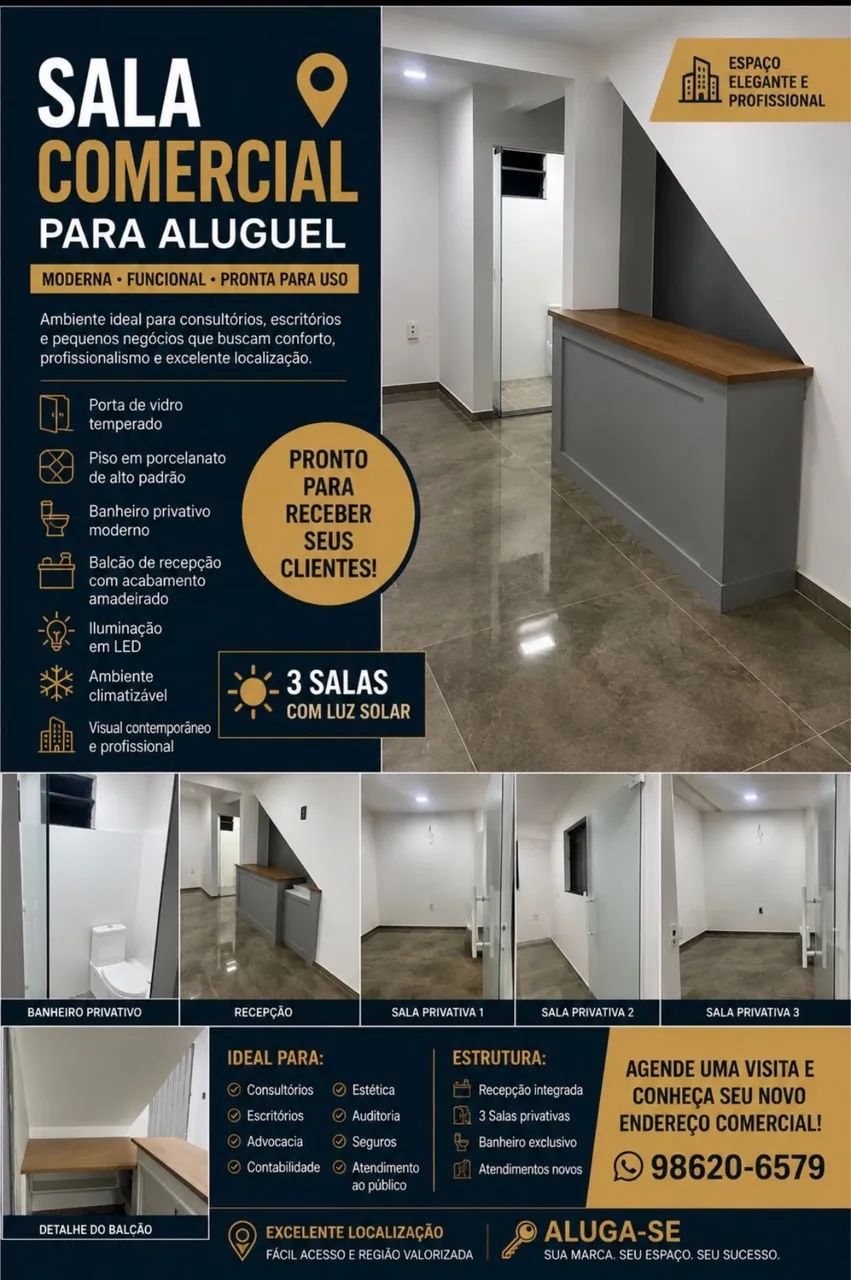 Alugo espaço com 3 salas 