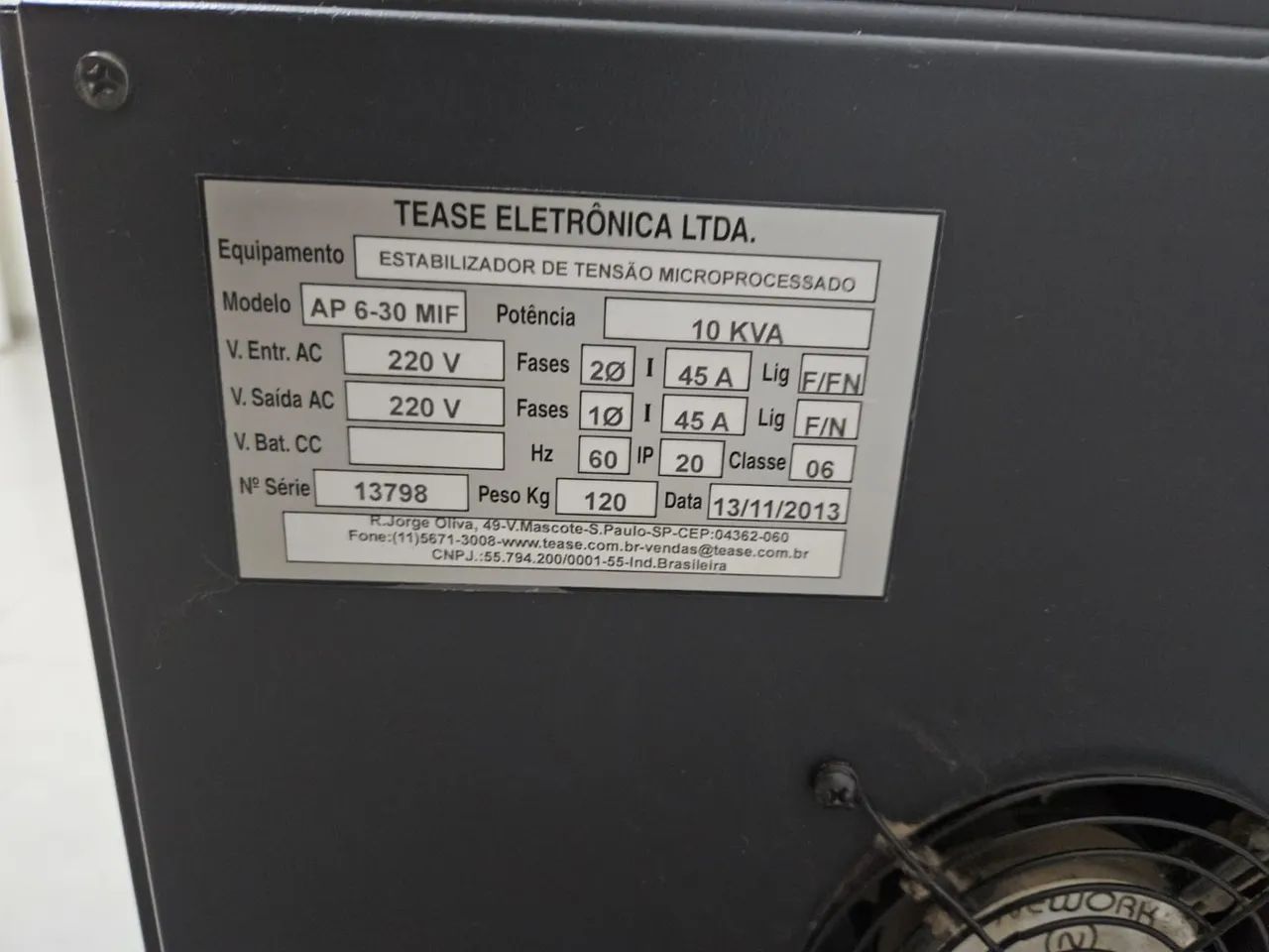 Estabilizador De Tensão 10kva 220v Microprocessado AP 6-30 MIF - Perfeito Estado - Foto 2