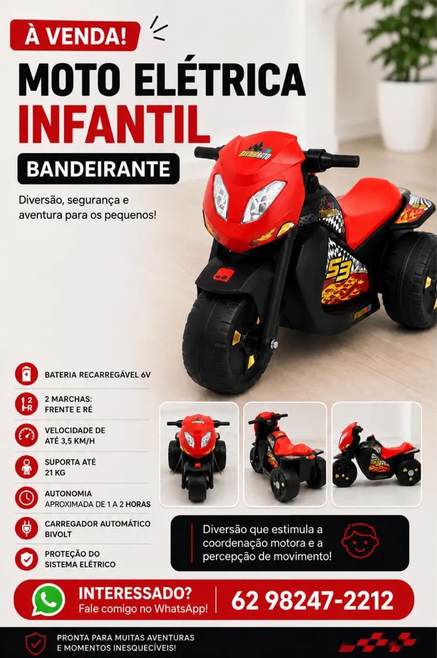 Motoca infantil Elétrica 
