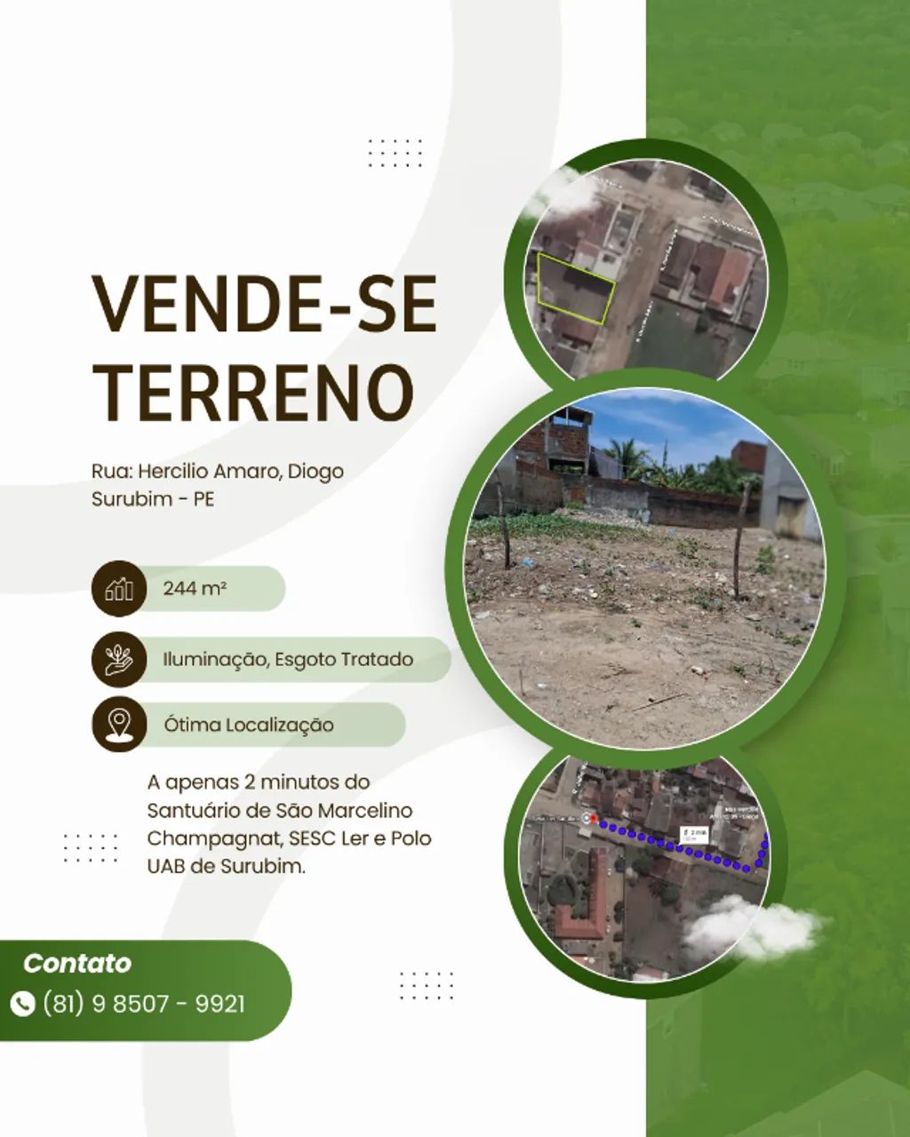 Terreno 244m² Próximo ao SESC Ler Surubim