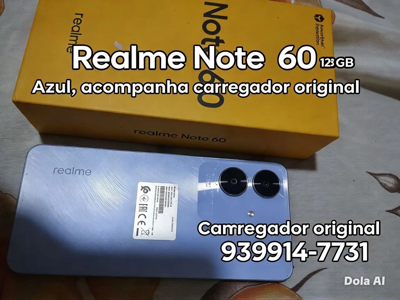 Realme note 60 com azul 