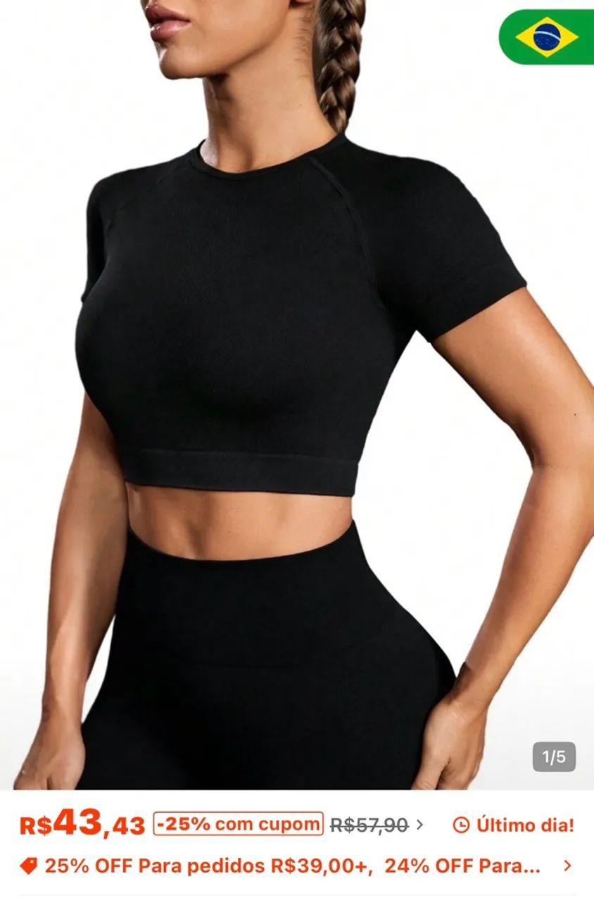 Cropped canelado preto  - Foto 3