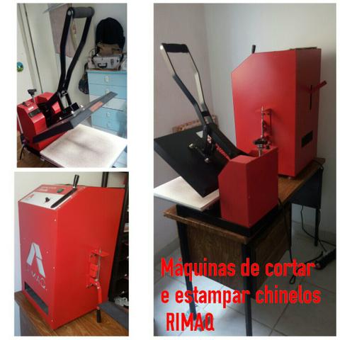 Máquina de cortar e estampar chinelos
