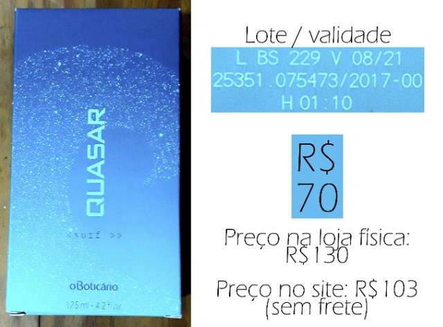 Perfume Quasar O Boticário Novo