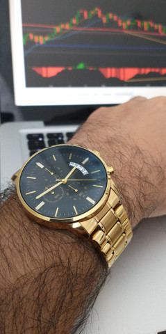 Relógio Original Masculino Dourado Novo na Caixa Armiclock