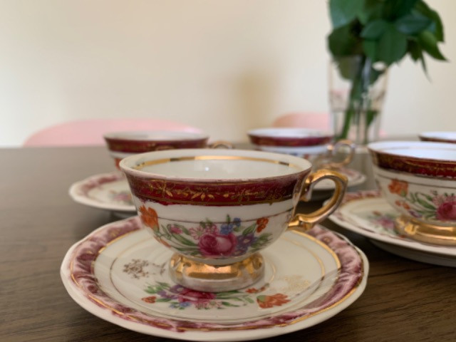 Jogo de xícaras porcelana schmidt antiga