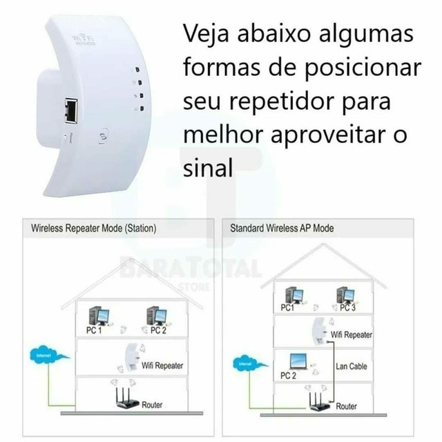  Repetidor Wireless-n Sinal Wifi Repeater 300mbps - Foto 3