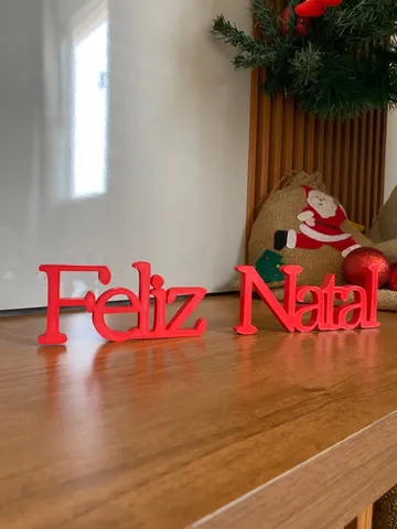Letreiro HOHOHO Papai Noel Decoração Natal 15 Cm Vermelho