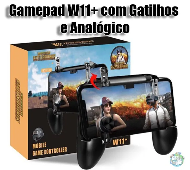 Game Pad Joystick W10 com Gatilho L1 R1 p/ Jogos FPS