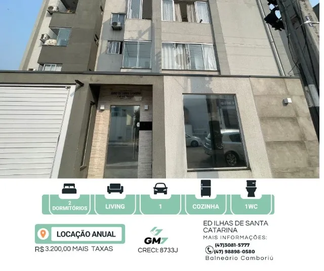Aluguel Apartamento 2 dormitórios Anual em Balneário Camboriú